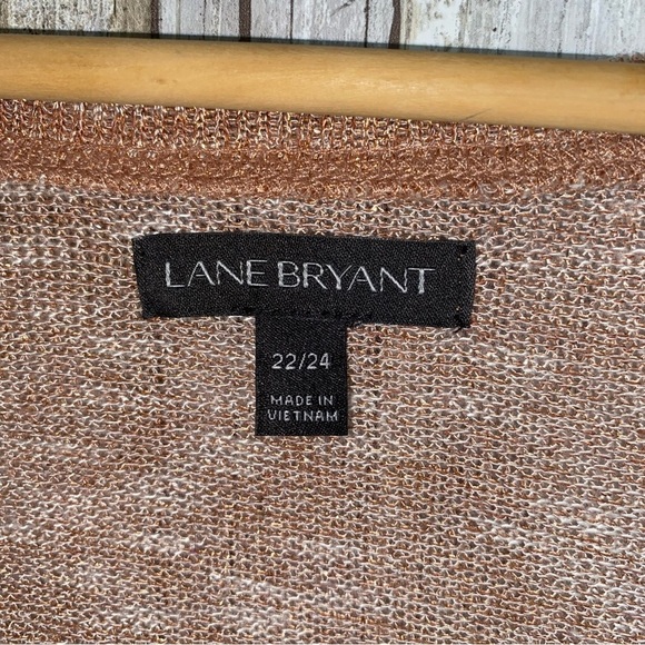 Lane Bryant Tan Metallic Shimmer Blouse - Picture 5 of 5